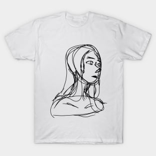 sketchy girl minimalista aesthetic T-Shirt